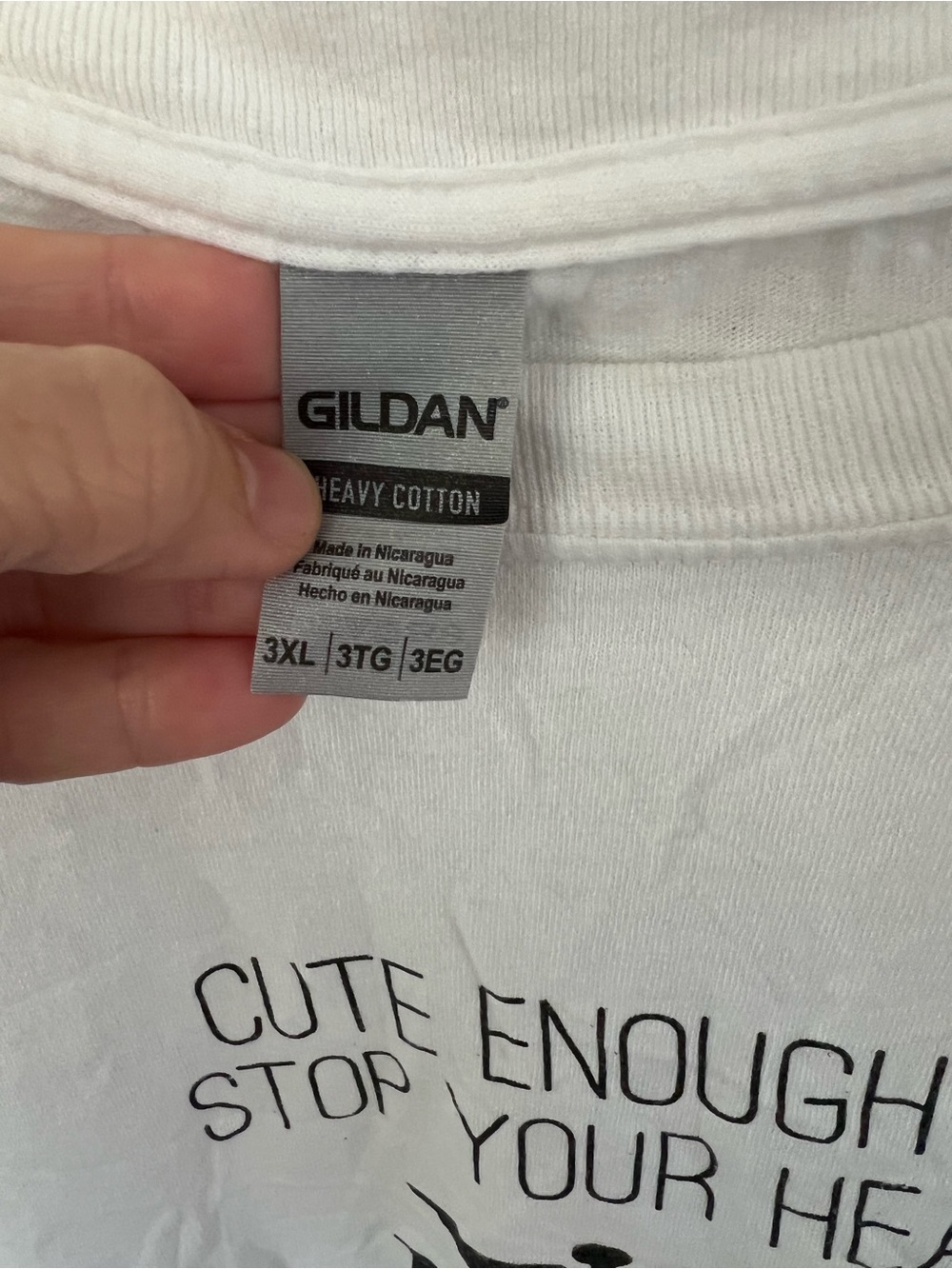 Gildan White RN Graphic Tee - Black Print - Picture 2 of 3
